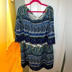 Old Navy Blue Paisley XXL Shift Dress
